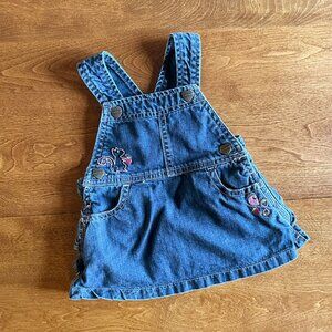 Carhartt denim embroidered ruffle overalls dress 3m